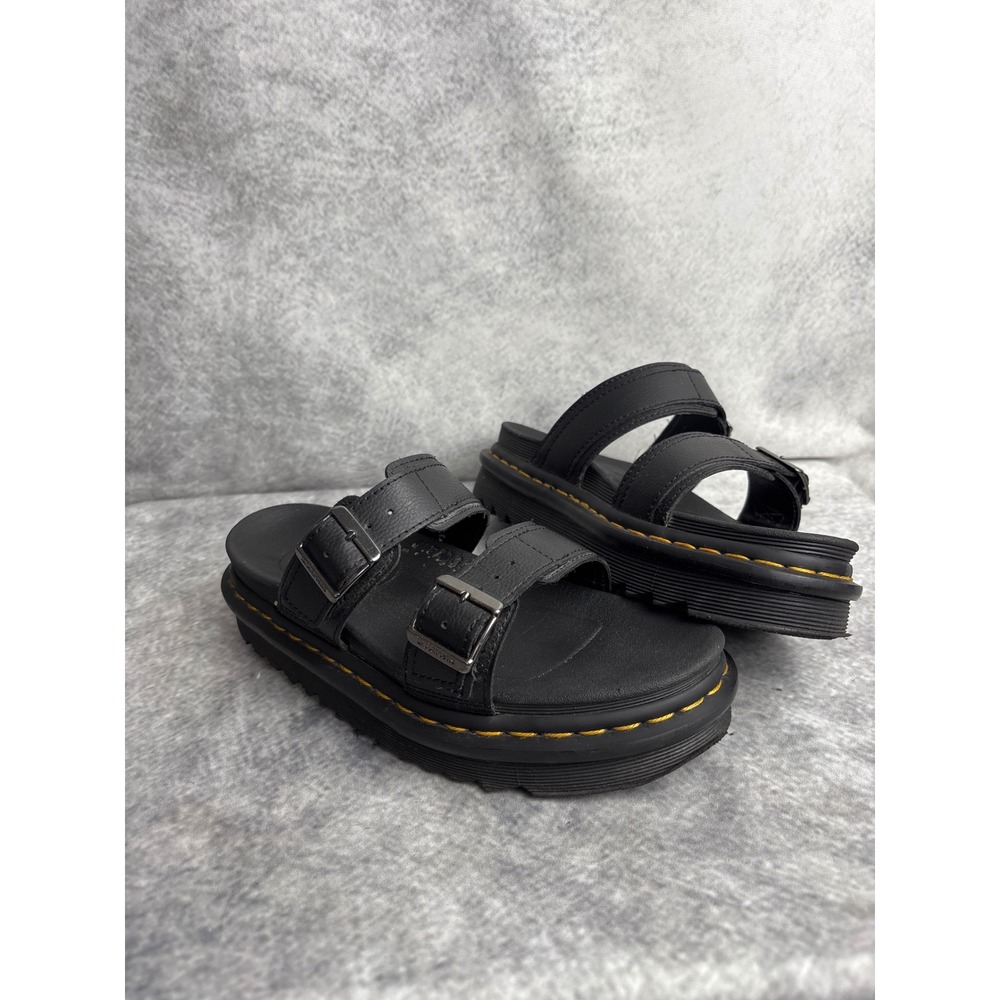 Dr. Martens Myles Double Strap Black Sandals Women's Size 7 Men's 6